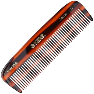 image:imageKent 12T Wide Tooth Detangling Comb  Handmade Pocket Comb for Thick Curly and Wavy Hair Large Tooth for Grooming Hair Beard and Mustache  SawCut and Hand PolishedTortoiseshell