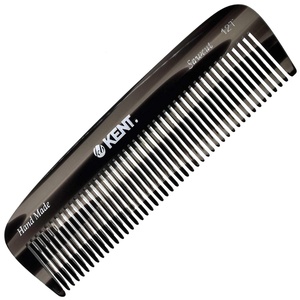 image:imageKent 12T Wide Tooth Detangling Comb  Handmade Pocket Comb for Thick Curly and Wavy Hair Large Tooth for Grooming Hair Beard and Mustache  SawCut and Hand PolishedGraphite
