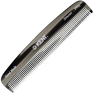 image:imageKent 7T TW Handmade All Fine Tooth Pocket Comb for Men Hair Comb Straightener for Everyday Grooming Styling Hair Mustache and Beard Use Dry or with Balms Saw Cut and Hand Polished Made in EnglandGraphite