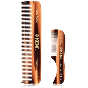 image:imageKent 81T FOT Tortoiseshell Beard Pocket Comb Set for Men  Beard Kit for Travel and Home Mustache Comb for Men Mini Comb Beard Combs for Mens Grooming Sawcut Hand polished Made in EnglandTortoiseshell