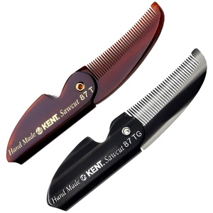 image:imageKent 87T Black Graphite Handmade Folding Pocket Comb for Men Fine Tooth Hair Comb Straightener for Everyday Grooming Styling Hair Beard or Mustache Saw Cut Hand Polished Made in EnglandCombo