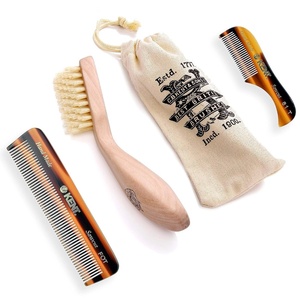image:imageKent BRD2 Boar Bristle Beard Brush for Men  Specially Cut Natural White Boar Bristle for Flawless Shaping and Grooming Ergonomic PistolLike Grip Wood Handle Dry or Wet Beard Distributes OilsBRD2FOT81T