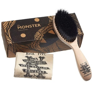 image:imageKent BRD2 Boar Bristle Beard Brush for Men  Specially Cut Natural White Boar Bristle for Flawless Shaping and Grooming Ergonomic PistolLike Grip Wood Handle Dry or Wet Beard Distributes OilsBRD5
