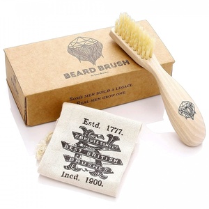 image:imageKent BRD2 Boar Bristle Beard Brush for Men  Specially Cut Natural White Boar Bristle for Flawless Shaping and Grooming Ergonomic PistolLike Grip Wood Handle Dry or Wet Beard Distributes OilsBRD2