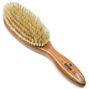 image:imageKent LC4 Finest Detangler Brush Cherrywood Oval Hairbrush with Boar Bristles for Medium to Thick Hair of All Lengths SalonStyle Straightening ToolLC4