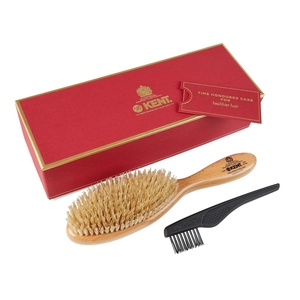 image:imageKent LHS9 Satinwood Pure White WireLaid Natural Boar Bristle Oval Hairbrush in an Elegant Presentation Case for Daily Grooming Medium Thickness Hair and Promotes Natural Shine Handmade in EnglandLHS5
