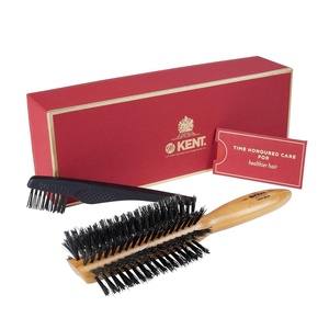 image:imageKent LHS9 Satinwood Pure White WireLaid Natural Boar Bristle Oval Hairbrush in an Elegant Presentation Case for Daily Grooming Medium Thickness Hair and Promotes Natural Shine Handmade in EnglandLHS7