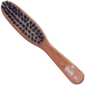 image:imageKent LR31 Hair Brushes for Women Dark Wood Straightener Hair Brush  Black Boar Bristle Travel Size Hairbrush for Styling Short to Medium Hair  Dry Brush for Styling Straightening Stimulating OilsLR31
