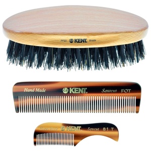 image:imageKent PF22 Oval Black Military Brush  Boar and Nylon Bristle Mix for Mens Grooming 360 Wave and Facial Care Made in EnglandPF22  FOT  81T