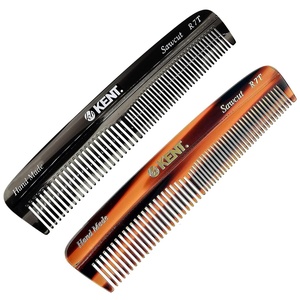image:imageKent R7T Fine and Wide Tooth Hair Comb Handmade Pocket Comb for Men Beard and Mustache Combs for Everyday Grooming and Styling Sawcut Kent Combs Made in EnglandCombo