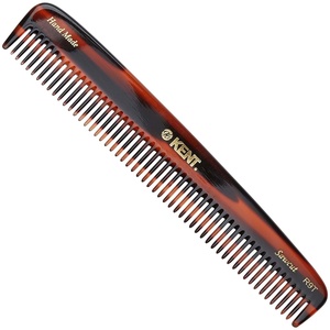 image:imageKent R9T All Coarse Hair Detangling Wide Teeth Dressing Table Comb for Thick Curly and Wavy Hair Detangler Comb for Grooming and Styling Beard and MustacheHandmade SawCut and PolishedATortoiseshell