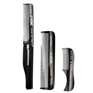 image:imageKent Set Mens Hair Pocket Combs 81T XSmall FOT All Fine Tooth 20T Fine Tooth Folding Comb Best Hair Beard and Mustache Grooming Kit for Travel and Home Care Handmade in EnglandGraphite