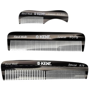 image:imageKent Set Mens Hair Pocket Combs Tortoise 81T XSmall FOT All Fine Tooth R7t Double Toothed Fine and Coarse Best Hair Beard and Mustache Grooming Kit for Travel and Home Care Handmade in EnglandGraphite