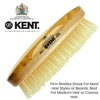 image:imageKent MS11 Finest Mens Hair Brush and Facial Brush for Beard Care  100 Natural White Boar Bristle Brush for Mens Grooming Scalp Brush 360 Wave and Beard Straightener for Mens Hair Care