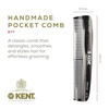 image:imageKent R7T Black Graphite Fine Tooth and Wide Tooth Hair Comb  Handmade Pocket Comb for Men Best Beard and Mustache Comb for Everyday Grooming Sawcut made in England