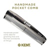 image:imageKent R7T Black Graphite Fine Tooth and Wide Tooth Hair Comb  Handmade Pocket Comb for Men Best Beard and Mustache Comb for Everyday Grooming Sawcut made in England