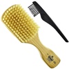 image:imageKent OS11 Military Club Hair Brush and Facial Brush for Hair and Beard Care  LPC3 Brush Cleaner Exfoliating Natural Boar Bristle Brush for Mens Grooming and Beard Straightener Made in England