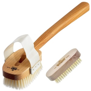 image:imageKent FD3 Luxury Beechwood Body Scrubbing Exfoliating BathShower Brush with 100 Pure White Bristle and Kent NB4 Natural Bristle Fingernail Brush and Hand Scrub Brush for Nails