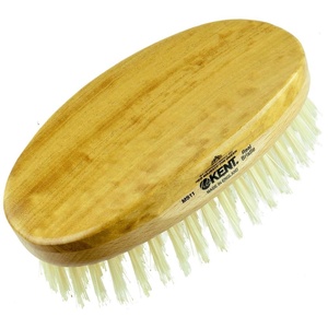 image:imageKent MS11 Finest Mens Hair Brush and Facial Brush for Beard Care  100 Natural White Boar Bristle Brush for Mens Grooming Scalp Brush 360 Wave and Beard Straightener for Mens Hair Care